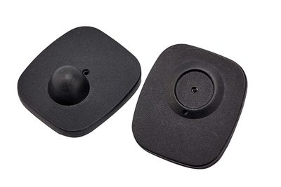 Антикражный датчик РЧ Mini квадратный 40 x 50 мм. без гвоздя, черный (упаковка 50шт) — фото 2