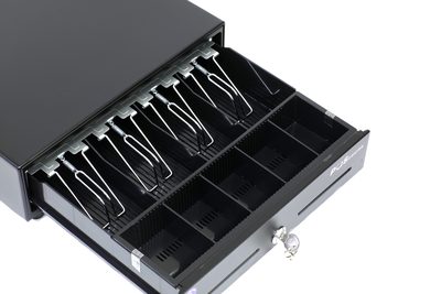 Денежный ящик Poscenter 13EМ 330x335x90, механический, PUSH, черный — фото 2