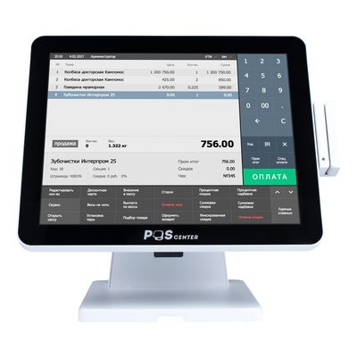 Сенсорный моноблок POSCenter Atlas (15, PCAP, J4125, RAM 8Gb, SSD 128Gb, без MSR) без ОС — фото 1
