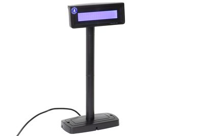 Дисплей покупателя ШТРИХ-Т D3 (USB / RS232, LCD 2x20, телескопическая черная стойка, чёрная рамка) — фото 1