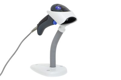 Сканер штрих-кода Datalogic QuickScan QD2430-BK, USB, темно-серый, с белой подставкой — фото 1
