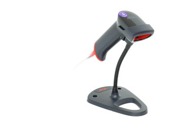 Сканер штрих кодов АТОЛ IMPULSE 12 2D, чёрный, USB, с подставкой V2 — фото 1