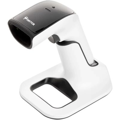 Сканер штрих кодов Paytor ES-1007 2D USB, беспроводной, белый с подставкой — фото 1