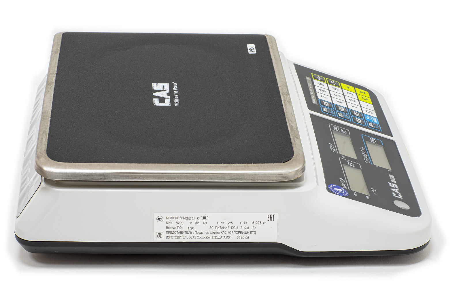 Доп. изображение №2  Торговые весы CAS PR-15B