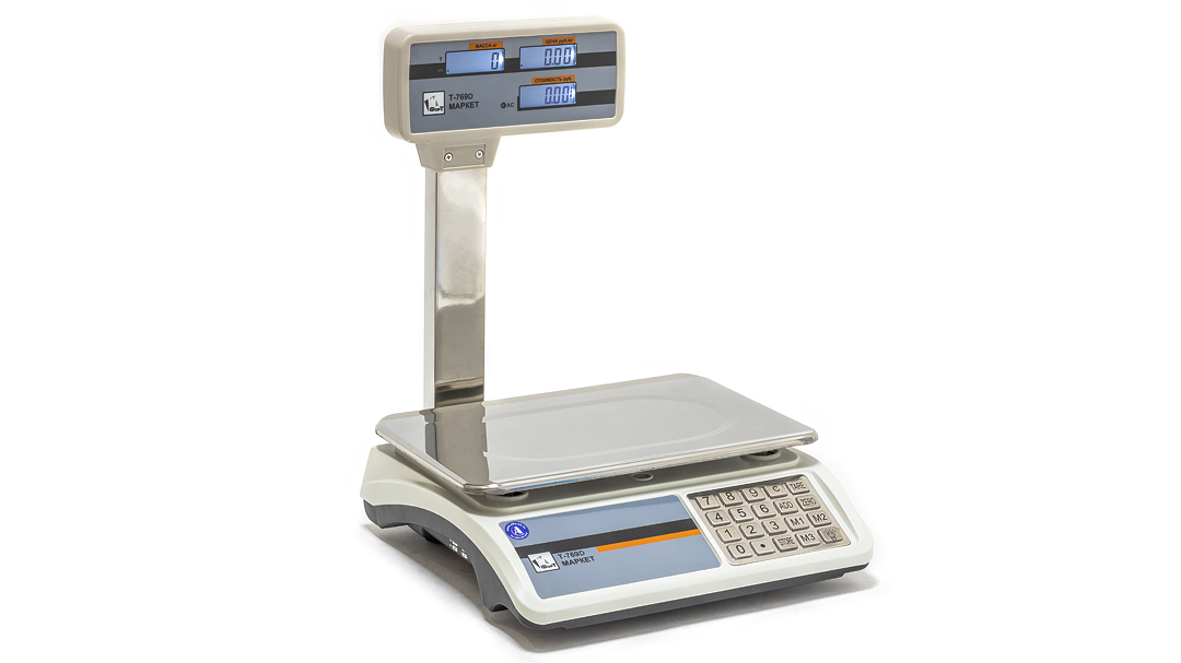 Весы торговые ФорТ-Т 769D/B (32; 5) LCD стойка, Маркет